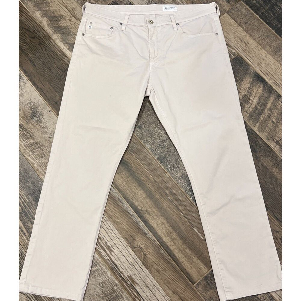 AG Adriano Goldschmied Pants Mens Everett Slim Straight Khaki Beige Chino 36x28‎
